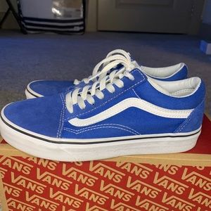 Old Skool Blue and White Vans